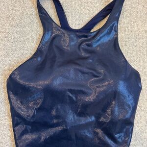Athleta Simone Biles Deep Blue shimmer tank top size small.